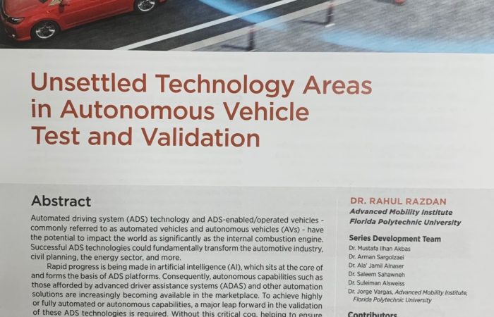 Our research report on autonomous vehicles is published by SAE
